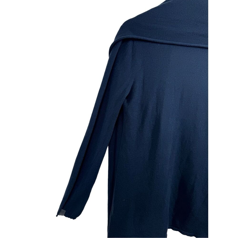Alice + Olivia Blue Long Sleeve Wrap Cardigan Sweater Size M Asymmetrical Wool - Picture 5 of 14